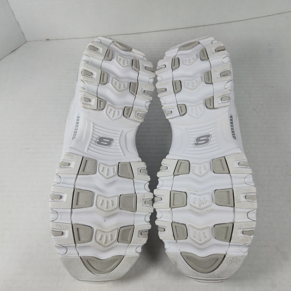 Skechers D'Lites Fresh Start Walking White and Silver Sneakers Size 5 1/2 Wide - Picture 11 of 13
